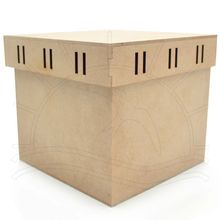 MDF - Porta Panetone Passa Fita Quadrado 18x18x16