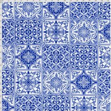 Tecido Estampado Para Patchwork - Azulejo Português Porto 325252 Cor 1623 (0,50X1,40)