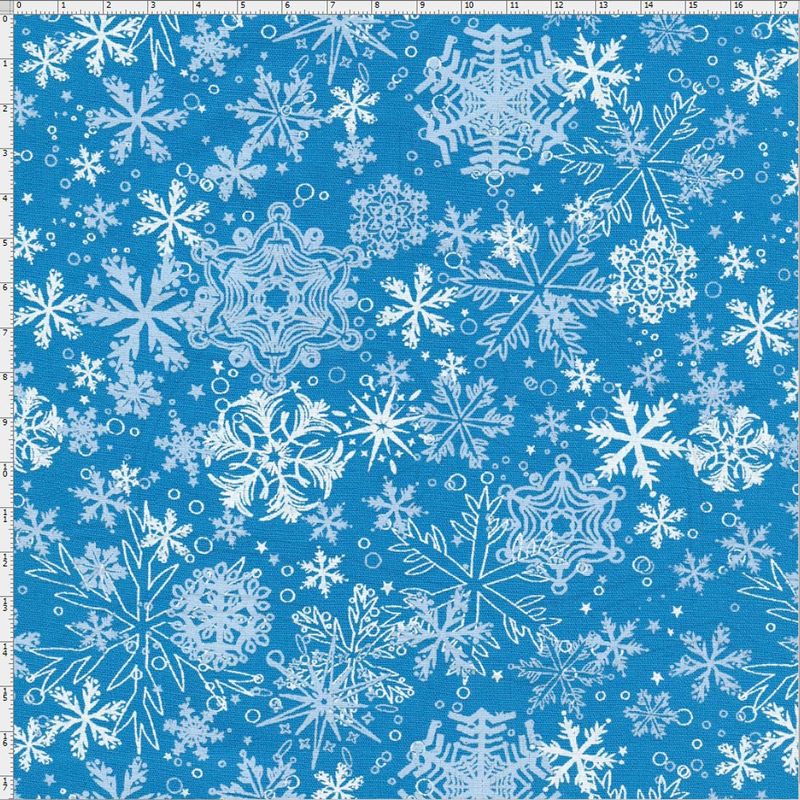 Tecido Estampado para Patchwork - 29570 Frozen Azul Cor 01 (0,50X1