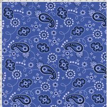 Tecido Estampado para Patchwork - Bandana Retrô Azul Marinho Premium (0,50x1,40)