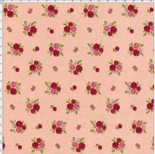 Tecido Estampado para Patchwork - Anita Catita Mini Bouquets Graciosos Coral (0,50x1,40)