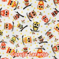 Pano de Copa Estampado Coruja laranja