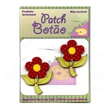 Botton Patch Flor Vermelha 2074 - 2 Unid