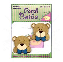 Botton Patch Cara de Urso com Gravata 2553 - 2 Unid