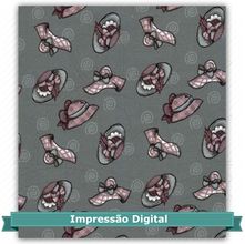 Tecido Estampado para Patchwork - Coleção Shopping Chapéus (0,50x1,40)