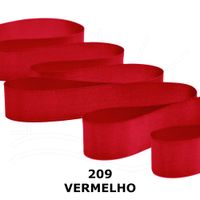 Fita de Cetim Nº 12 50mm com 10 Metros - Fitas Progresso 209 - vermelho