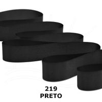 Fita de Cetim Nº 12 50mm com 10 Metros - Fitas Progresso 219 preto