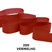 Fita Gorgurão nº 03 de 15mm com 10 metros - Progresso 209 - vermelho