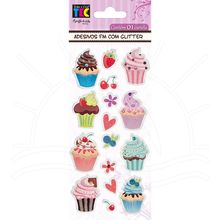 Adesivo FM com Glitter 75 x 200 mm - Cupcakes