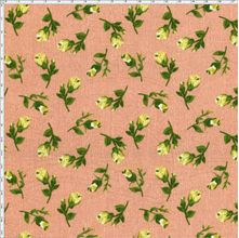 Tecido Estampado para Patchwork - Coleção Floral Paris Mini Botões Rosa Antigo (0,50x1,40)