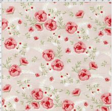 Tecido Estampado para Patchwork - Coleção Romance Floral Rosa Romance (0,50x1,40)