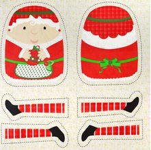 Tecido Estampado para Patchwork - Natal 33918 Casal Papai Noel Cor 01 Vermelho (0,60x1,40)