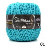 Barbante Diamante Premium nº06 400g - 100% Algodão 01 - turquesa