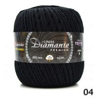 Barbante Diamante Premium nº06 400g - 100% Algodão 04 - preto