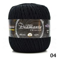 Barbante Diamante Premium nº06 400g - 100% Algodão 04 - preto