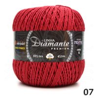 Barbante Diamante Premium nº06 400g - 100% Algodão 07 - vermelho