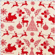 Tecido Estampado para Patchwork - Natal 338508 Natal Redwork Cor 340 (0,50x1,40)