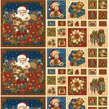 Tecido Estampado para Patchwork - Natal 338508 Painel Natal Encantado Cor 190 (0,60x1,40)