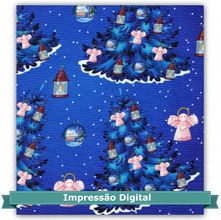 Tecido Estampado para Patchwork - Árvores Azuis Digital DN047 (0,50x1,40)