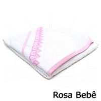 Toalha Felpa com Capuz Peteca para Pintura 80x80 cm 3131 - rosa bebê