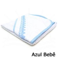 Toalha Felpa com Capuz Peteca para Pintura 80x80 cm 2137 - azul bebê