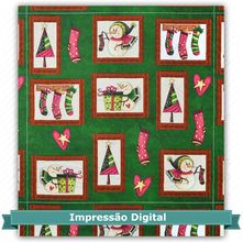 Tecido Estampado para Patchwork - Painel Boneco de Neve Country Digital DN031 (0,50x1,40)