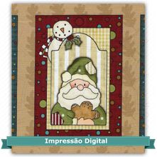 Tecido Estampado para Patchwork - Painel Natal Retângulos Digital DN051 (0,50x1,40)