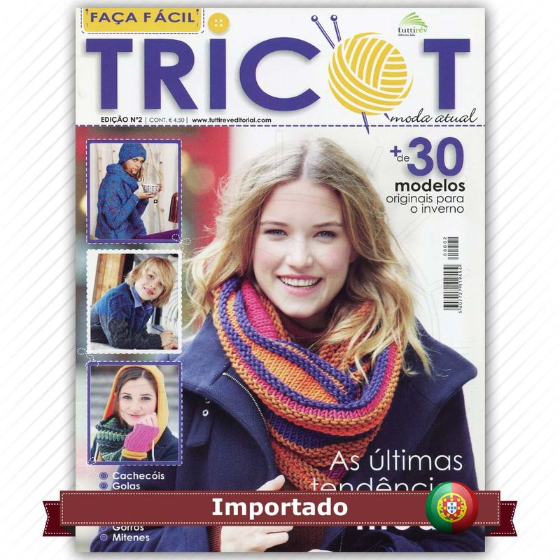 Revista Portuguesa Faça Fácil Tricot Nº 02 Originais De Inverno Bazar Horizonte 4684