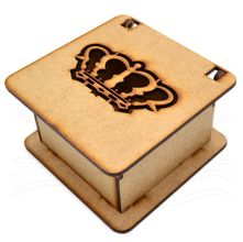 MDF - Caixa com Tampa Articulável Coroa 10x10x5