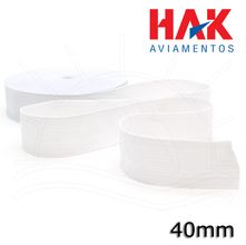 Elástico Crochet Branco 40mm - 25m