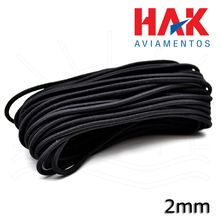 Elástico Roliço Preto 2mm - 10m