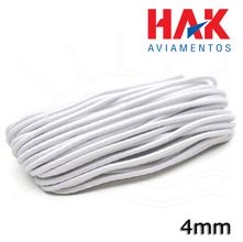 Elástico Roliço Branco 4mm - 10m