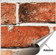 Tecido Adesivo Impermeável - Tijolo Vermelho (45x70)