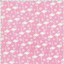 Tecido Estampado Para Patchwork - Flamingos Rosa Cor 1552 (0,50X1,40)