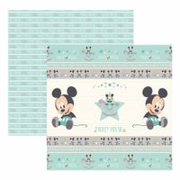 Folha para Scrapbook Baby Mickey - Dupla Face Fitas e rótulos