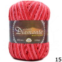 Barbante Diamante Multicor nº06 200g 15 - vermelho