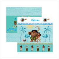 Folha para Scrapbook Dupla Face Disney - Moana Cenário e bandeirolas