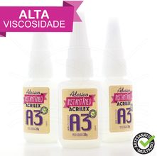 Cola Instantânea Acrilex A3 Alta Viscosidade - 20g