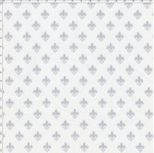 Tecido Estampado para Patchwork - Vanessa Guimarães Majestade Flor de Lis Cinza Cor 03 (0,50x1,40)