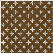 Tecido Estampado para Patchwork - Coleção Bonjour Paris Jóia Francesa Azul Cristal no Marrom (0,50x1,40)