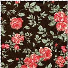 Tecido Estampado para Patchwork - Coleção Nashville Marrom Grand Floral (0,50x1,40)