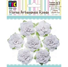 Flores Artesanais Rosas Coleção Algodão Doce - Branco