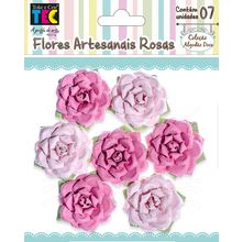 Flores Artesanais Rosas Coleção Algodão Doce - Rosa