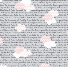 Tecido Estampado para Patchwork - Vanessa Guimarães Coleção London - Nuvem Rosa (0,50x1,40)