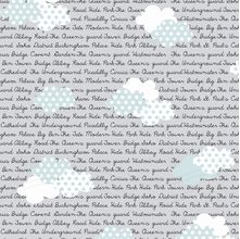 Tecido Estampado para Patchwork - Vanessa Guimarães Coleção London - Nuvem Azul (0,50x1,40)