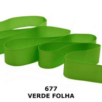 Fita Gorgurão nº 09 de 38mm com 10 metros - Progresso 677 - verde folha