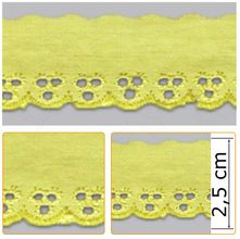 Bordado Inglês BP001 006 Amarelo - 2,5 cm