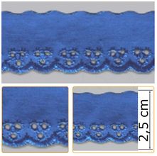 Bordado Inglês BP001 011 Azul Royal - 2,5 cm