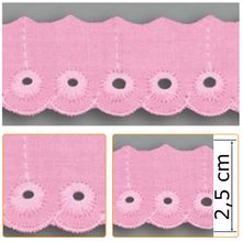 Bordado Inglês BP051 007 Rosa - 2,5 cm