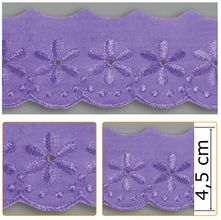 Bordado Inglês BP053 009 Lilás - 4,5 cm